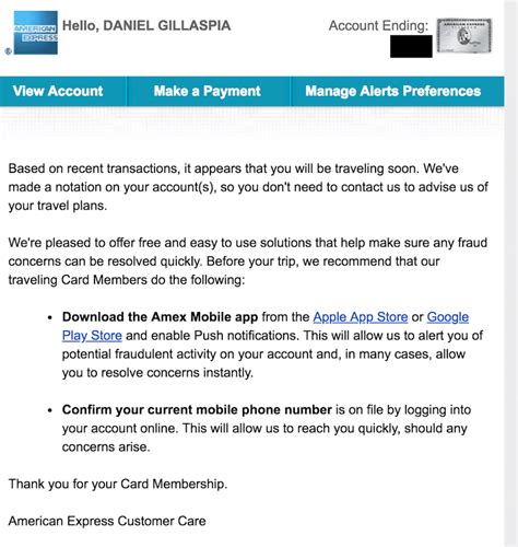 amex travel abroad notification.